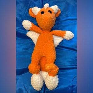 Hand crocheted dragon snugglers stuffy doll